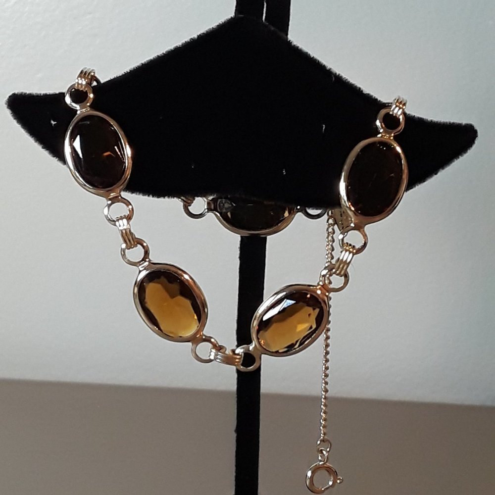 Sarah Coventry Gold & Amber Bracelet